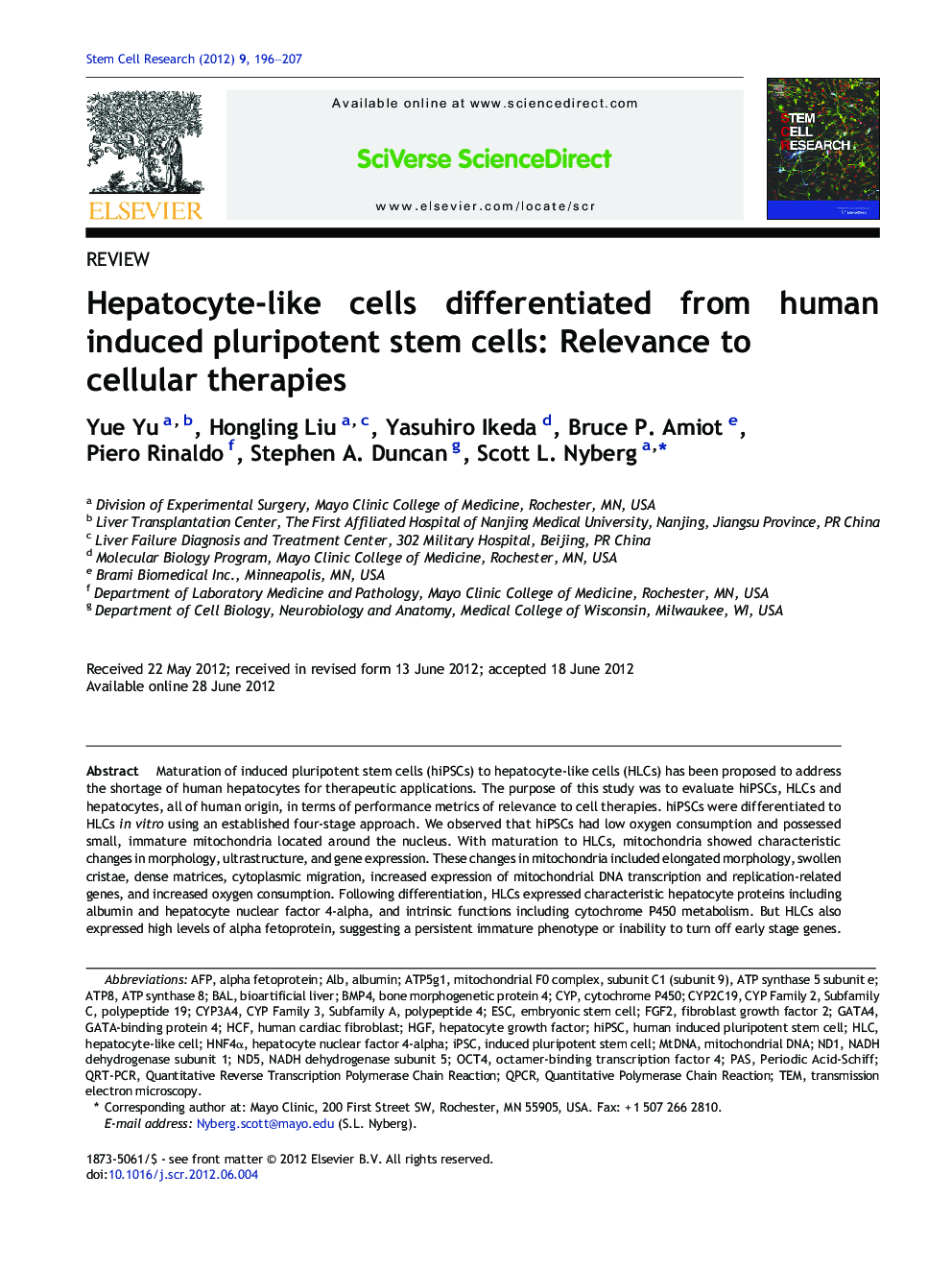 Hepatocyte-like cells differentiated from human induced pluripotent stem cells: Relevance to cellular therapies