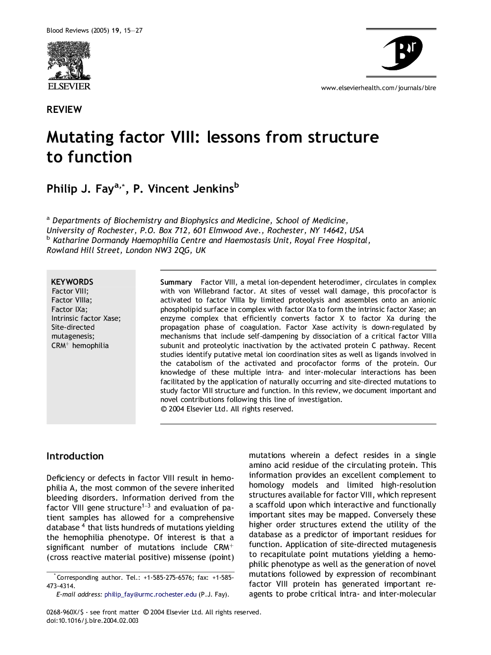 Mutating factor VIII: lessons from structure to function