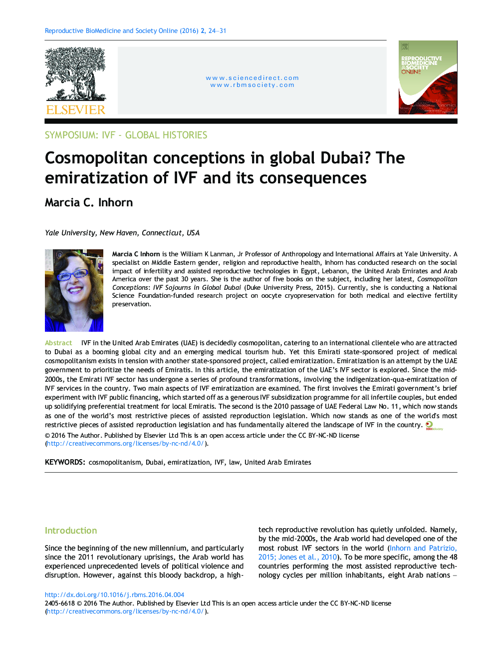 Cosmopolitan conceptions in global Dubai? The emiratization of IVF and its consequences