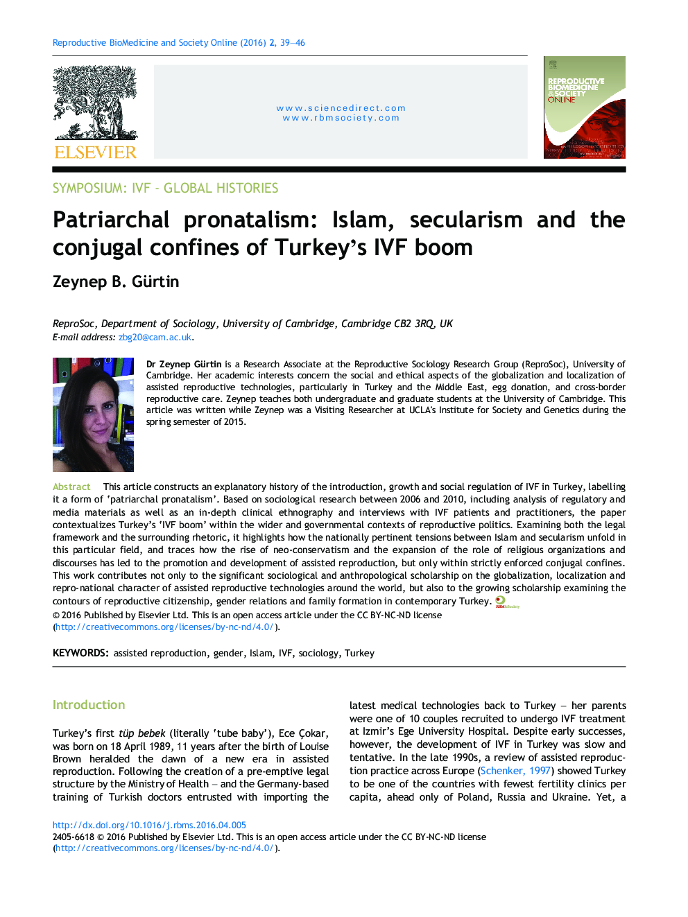 Patriarchal pronatalism: Islam, secularism and the conjugal confines of Turkey’s IVF boom