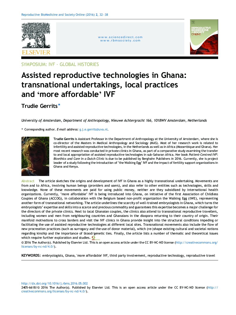 Assisted reproductive technologies in Ghana: transnational undertakings, local practices and ‘more affordable’ IVF