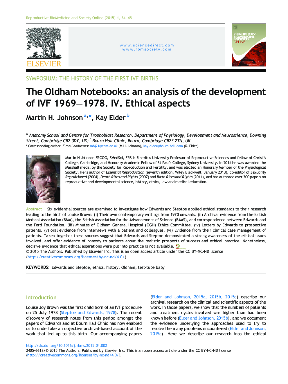 The Oldham Notebooks: an analysis of the development of IVF 1969–1978. IV. Ethical aspects