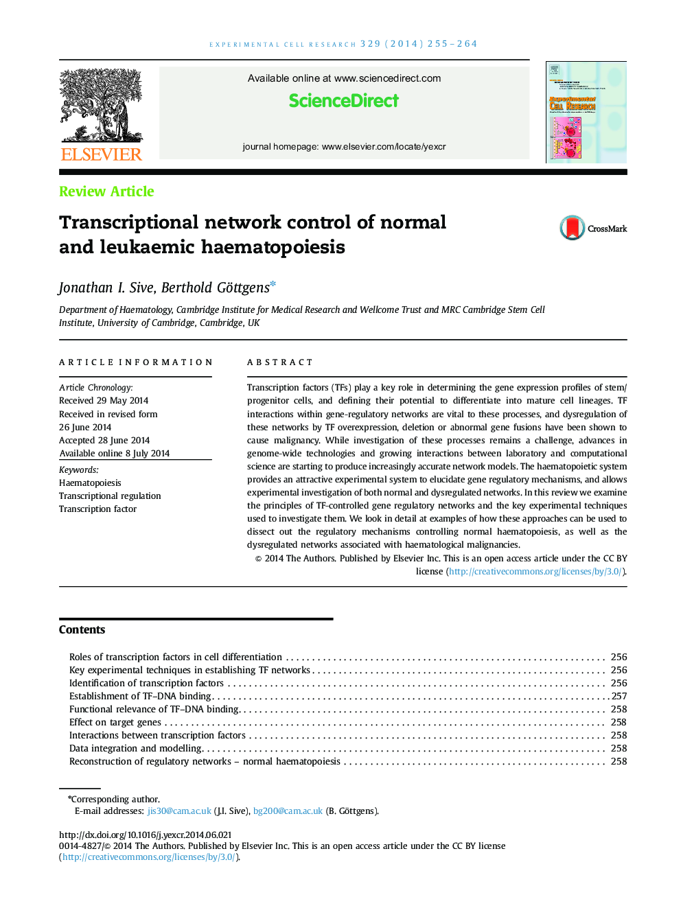 Transcriptional network control of normal and leukaemic haematopoiesis