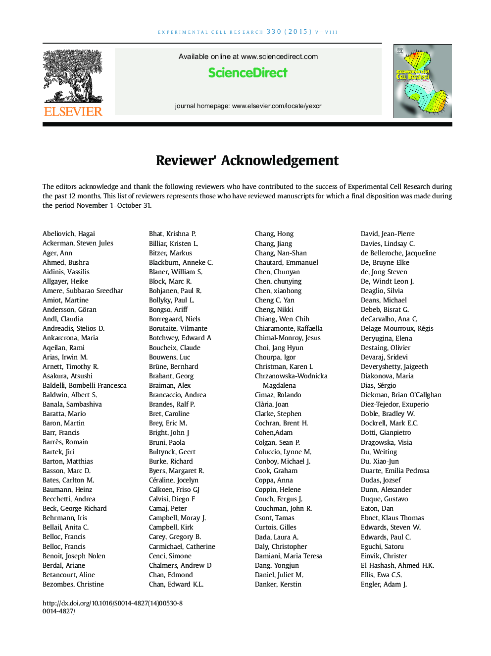 عکس صفحه اول مقاله: Rev. Acknowledgment, Nov1-Oct31, Jan 1 Issue only Rev. Acknowledgment, Nov1-Oct31, Jan 1 Issue only