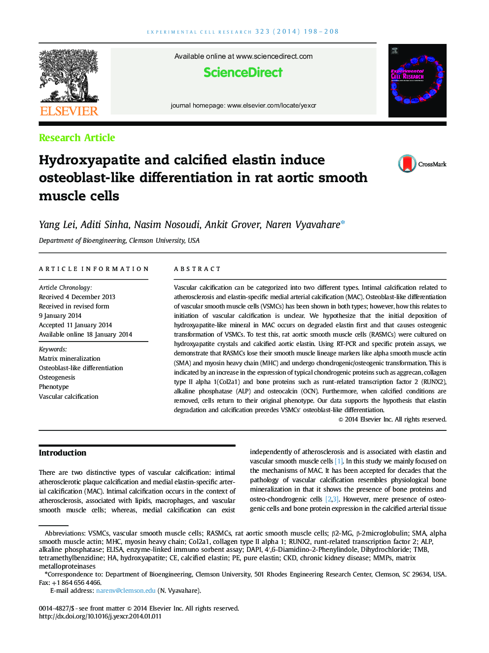 Hydroxyapatite and calcified elastin induce osteoblast-like differentiation in rat aortic smooth muscle cells