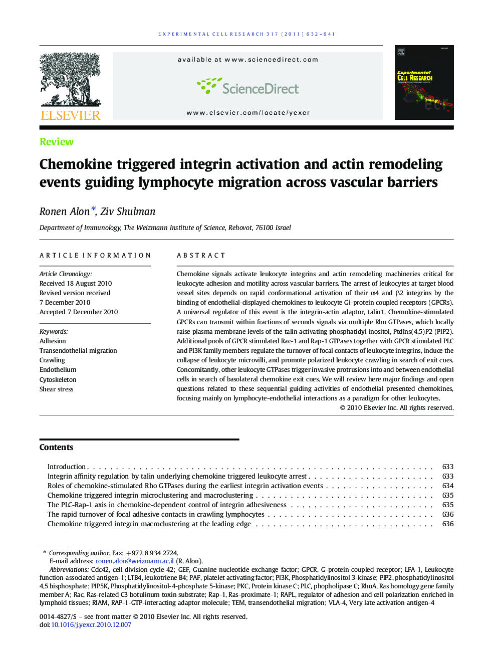 Chemokine triggered integrin activation and actin remodeling events guiding lymphocyte migration across vascular barriers