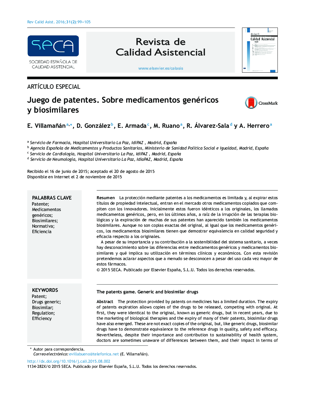 Juego de patentes. Sobre medicamentos genéricos y biosimilares