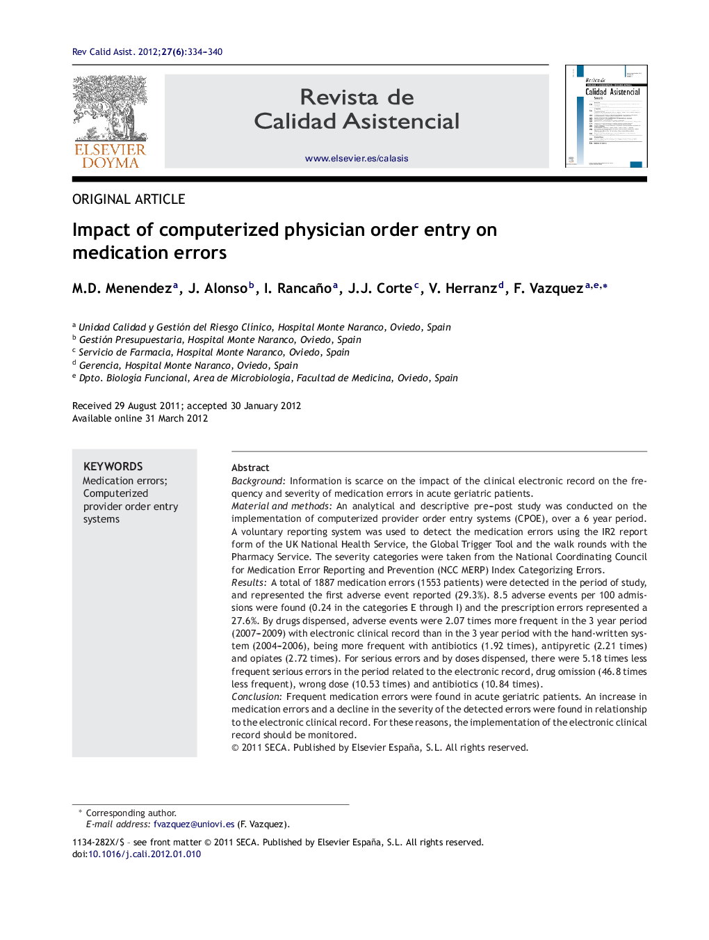 Impact of computerized physician order entry on medication errors