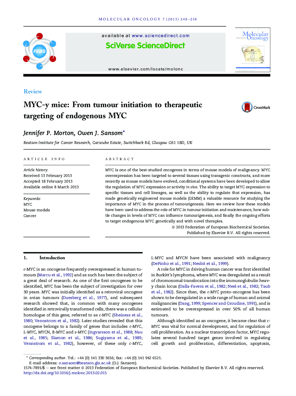MYC-y mice: From tumour initiation to therapeutic targeting of endogenous MYC