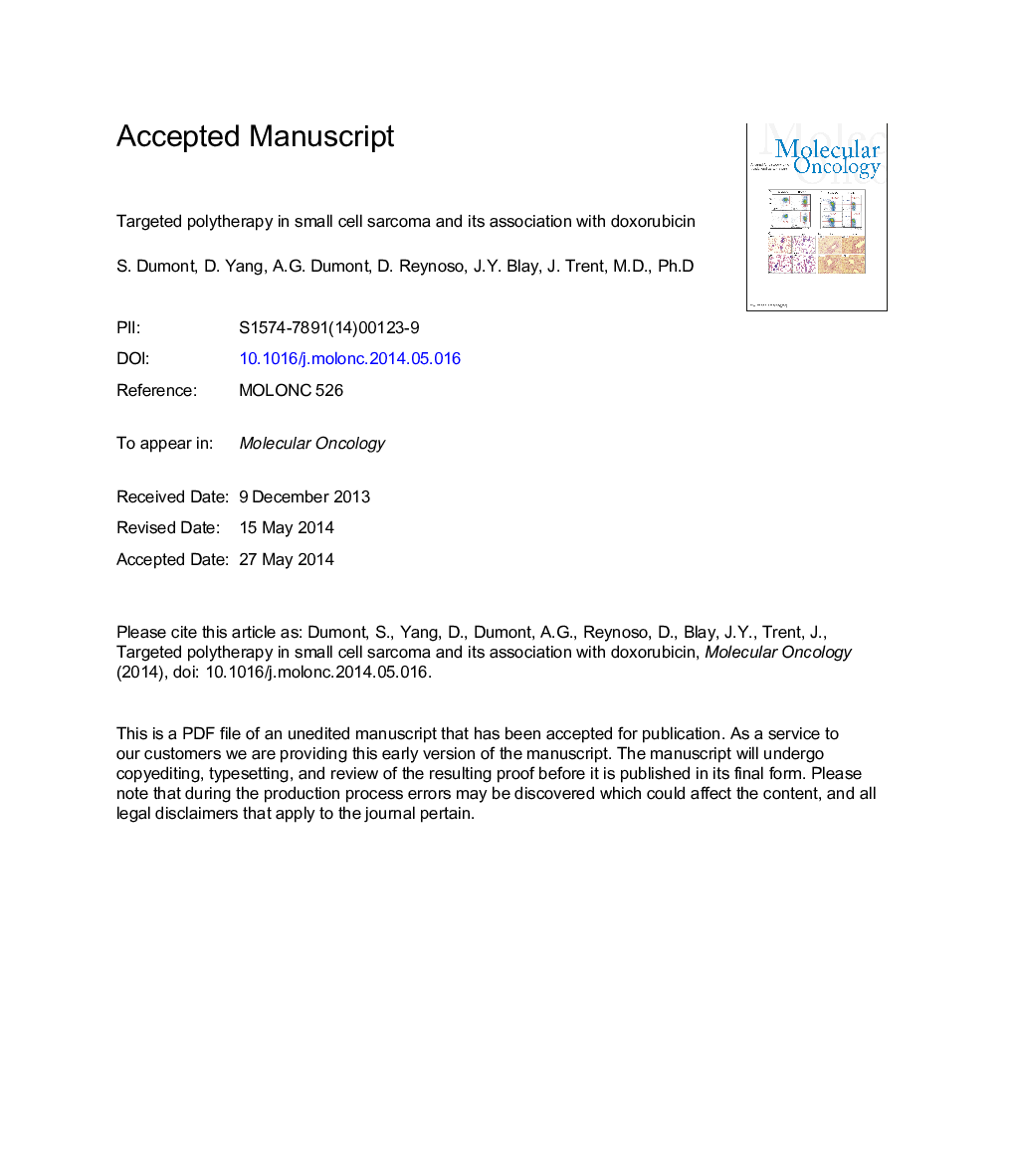 Targeted polytherapy in small cell sarcoma and its association with doxorubicin