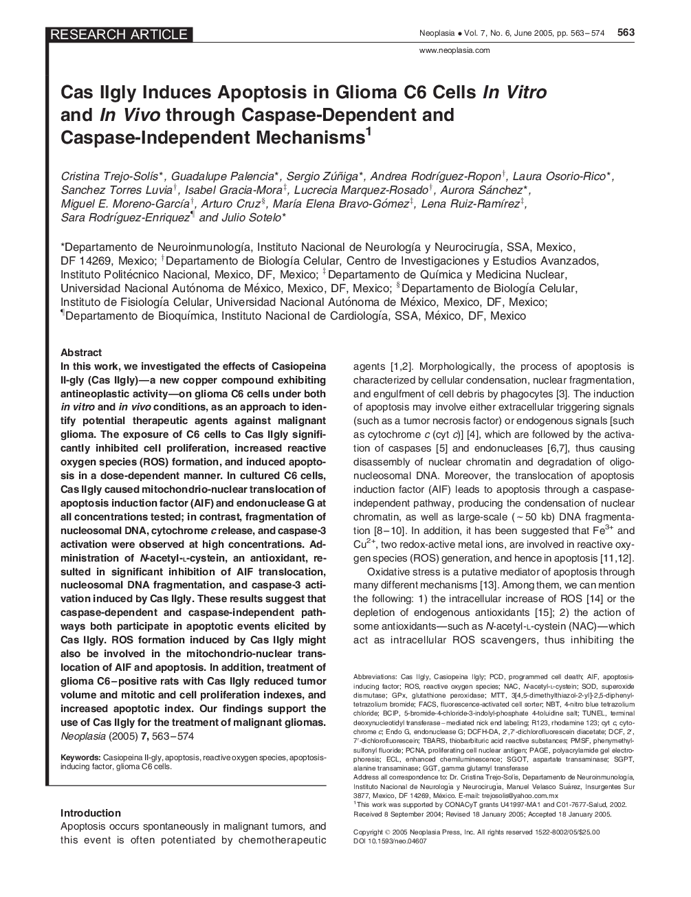 Cas Ilgly Induces Apoptosis in Glioma C6 Cells In Vitro and In Vivo through Caspase-Dependent and Caspase-Independent Mechanisms