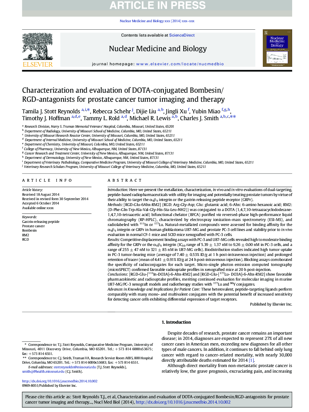 Characterization and evaluation of DOTA-conjugated Bombesin/RGD-antagonists for prostate cancer tumor imaging and therapy