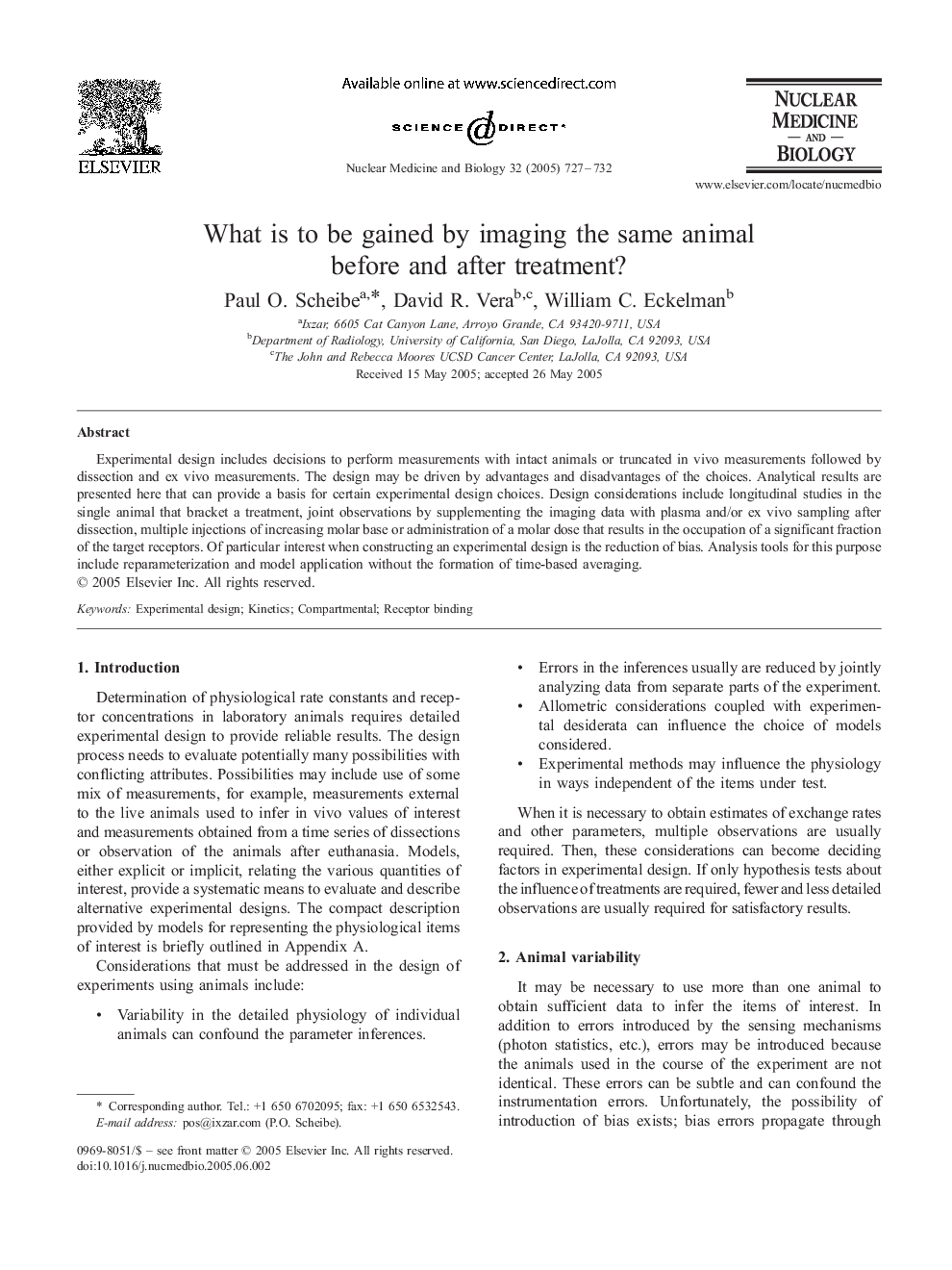 What is to be gained by imaging the same animal before and after treatment?