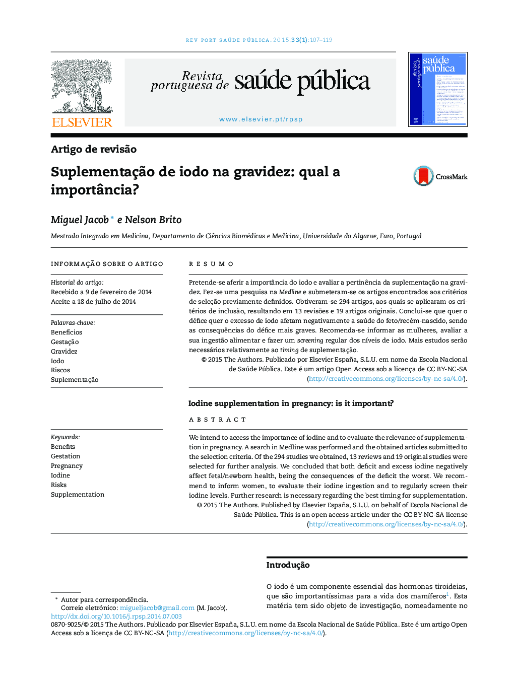 Suplementação de iodo na gravidez: qual a importância?