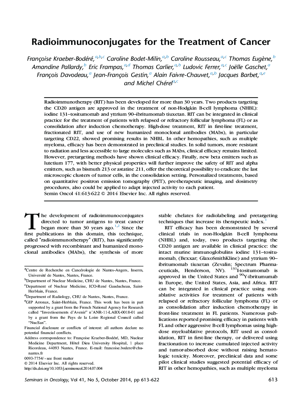 Radioimmunoconjugates for the Treatment of Cancer