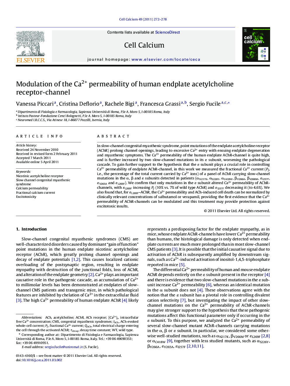 Modulation of the Ca2+ permeability of human endplate acetylcholine receptor-channel