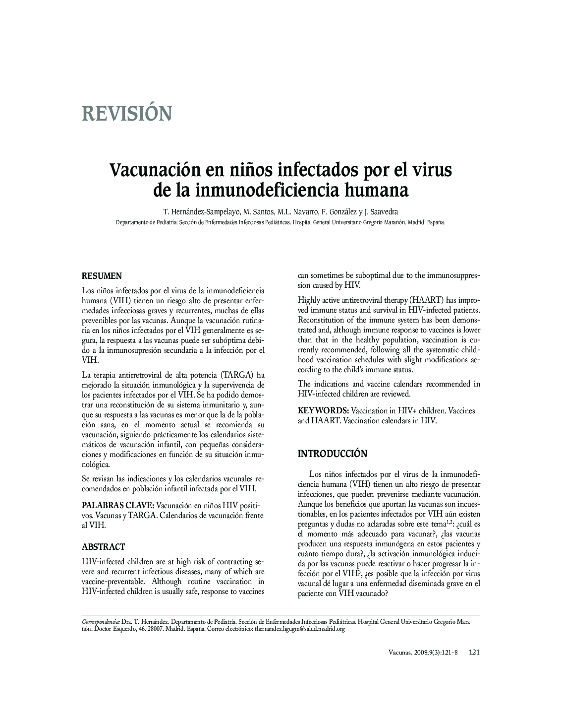 Vacunación en niños infectados por el virus de la inmunodeficiencia humana
