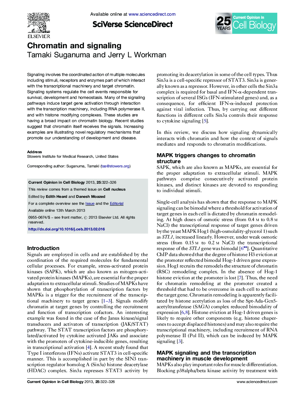 Chromatin and signaling