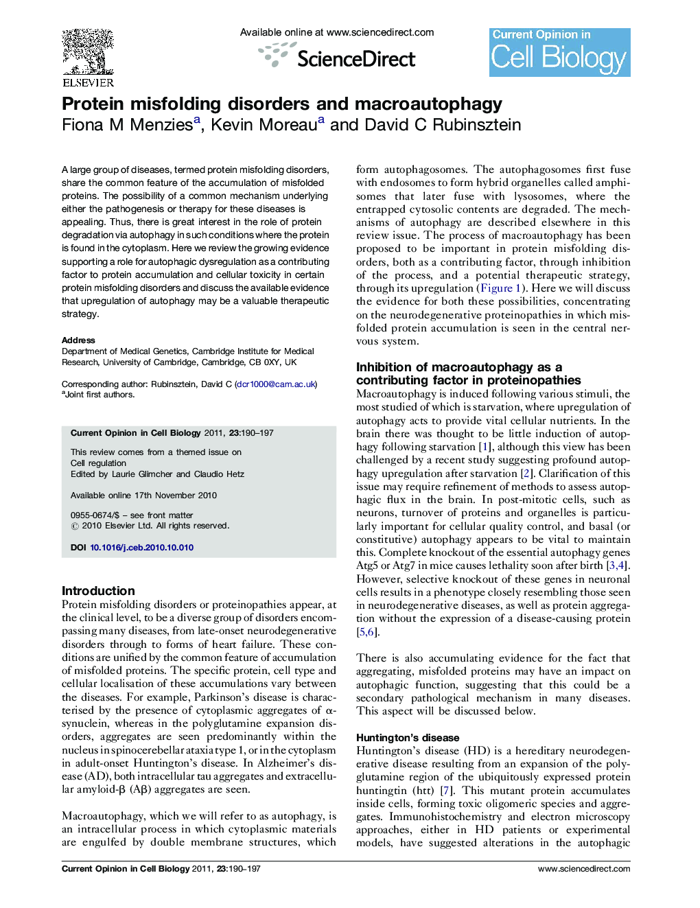 Protein misfolding disorders and macroautophagy