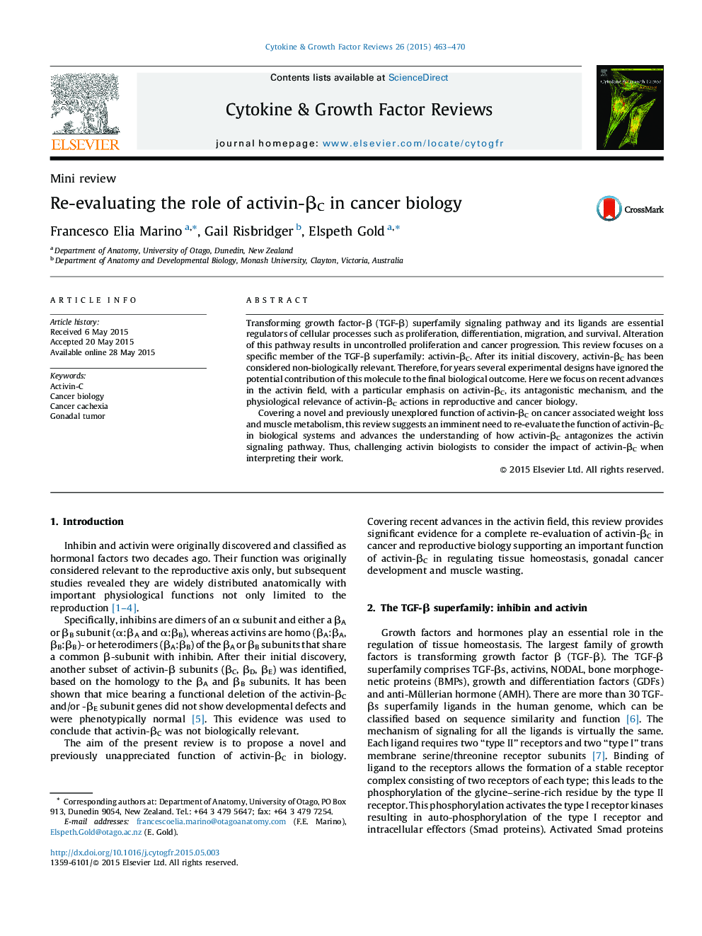 Re-evaluating the role of activin-Î²C in cancer biology