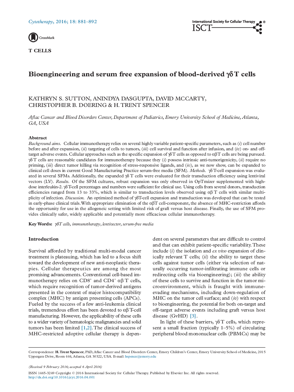 Bioengineering and serum free expansion of blood-derived Î³Î´ T cells