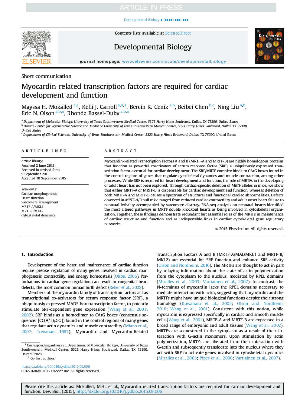 Myocardin-related transcription factors are required for cardiac development and function