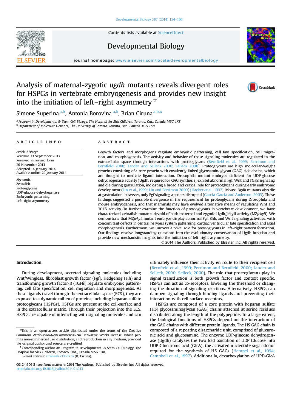 Analysis of maternal-zygotic ugdh mutants reveals divergent roles for HSPGs in vertebrate embryogenesis and provides new insight into the initiation of left-right asymmetry