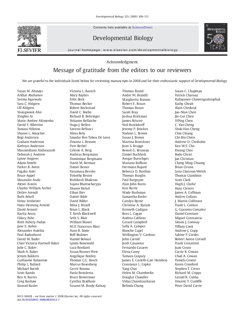 عکس صفحه اول مقاله: Message of gratitude from the editors to our reviewers Message of gratitude from the editors to our reviewers