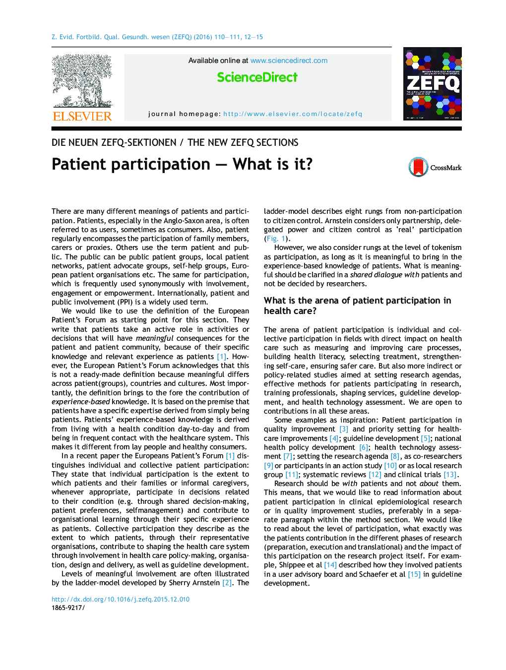 Patient participation - What is it?