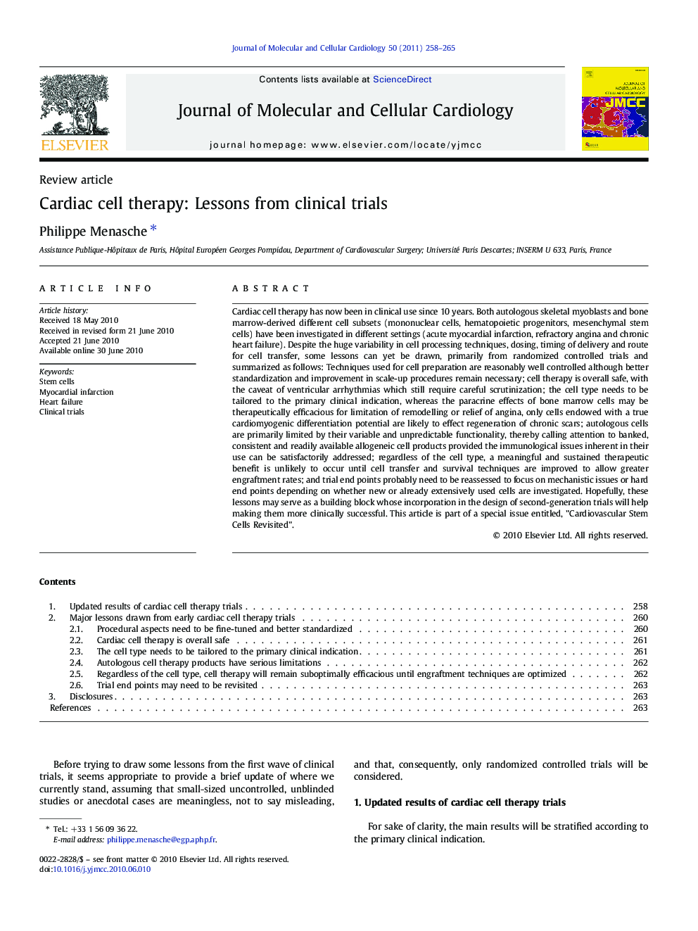 Cardiac cell therapy: Lessons from clinical trials