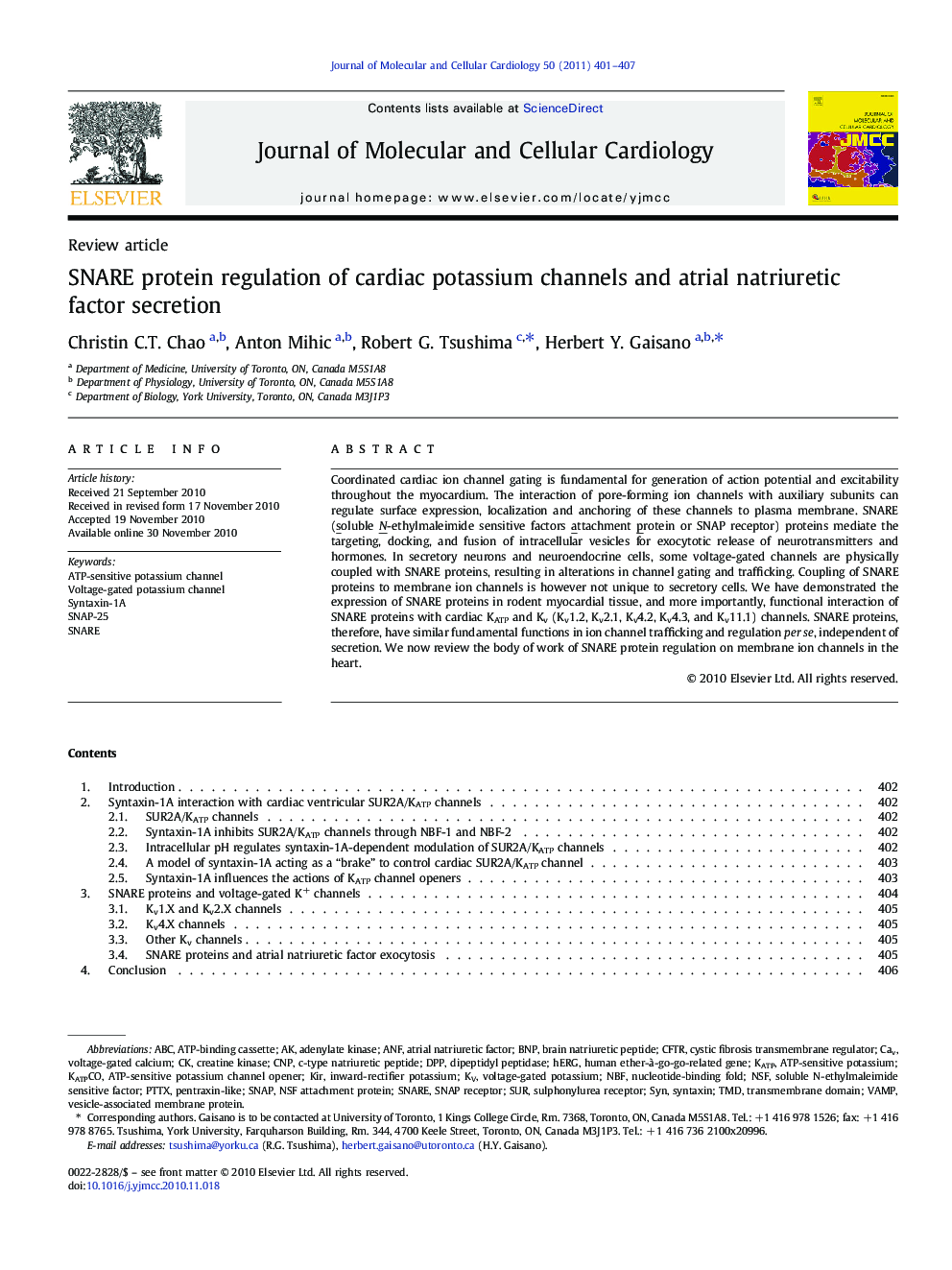 SNARE protein regulation of cardiac potassium channels and atrial natriuretic factor secretion