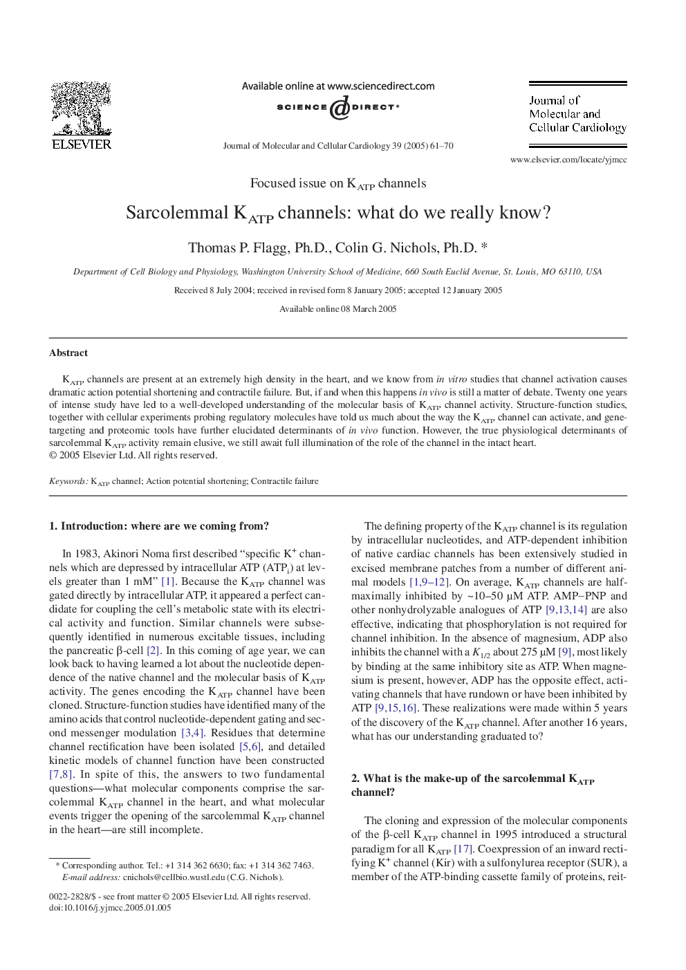 Sarcolemmal KATP channels: what do we really know?