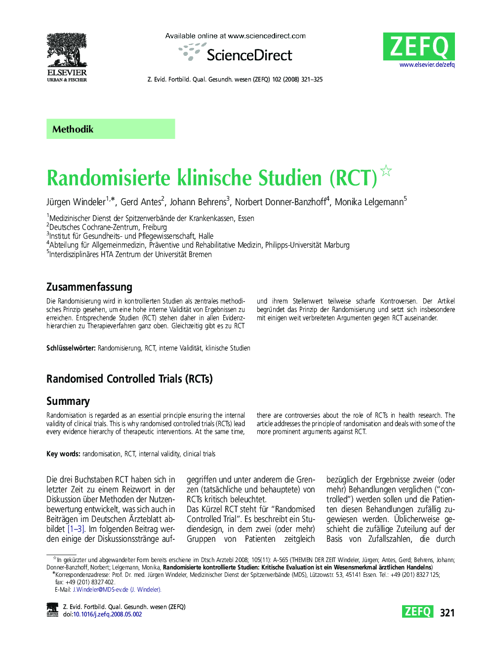 Randomisierte klinische Studien (RCTF) 