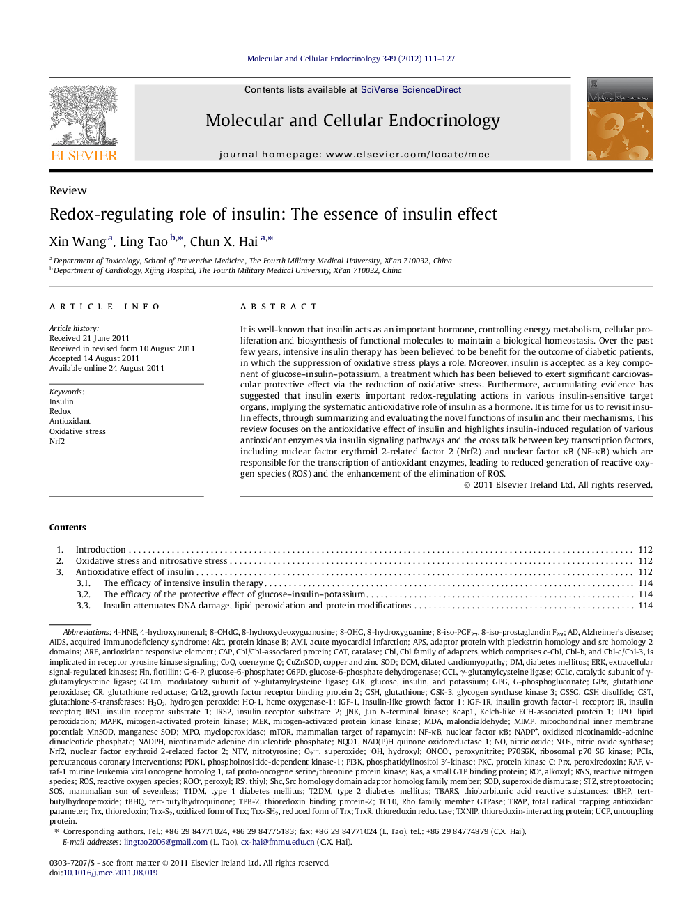 Redox-regulating role of insulin: The essence of insulin effect