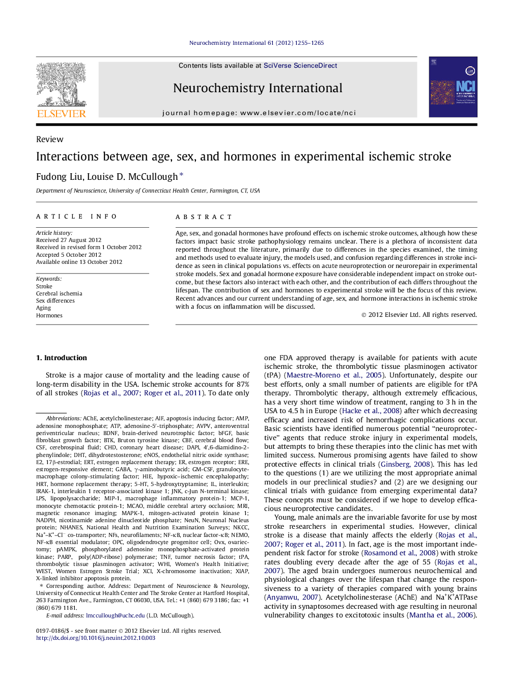 Interactions between age, sex, and hormones in experimental ischemic stroke