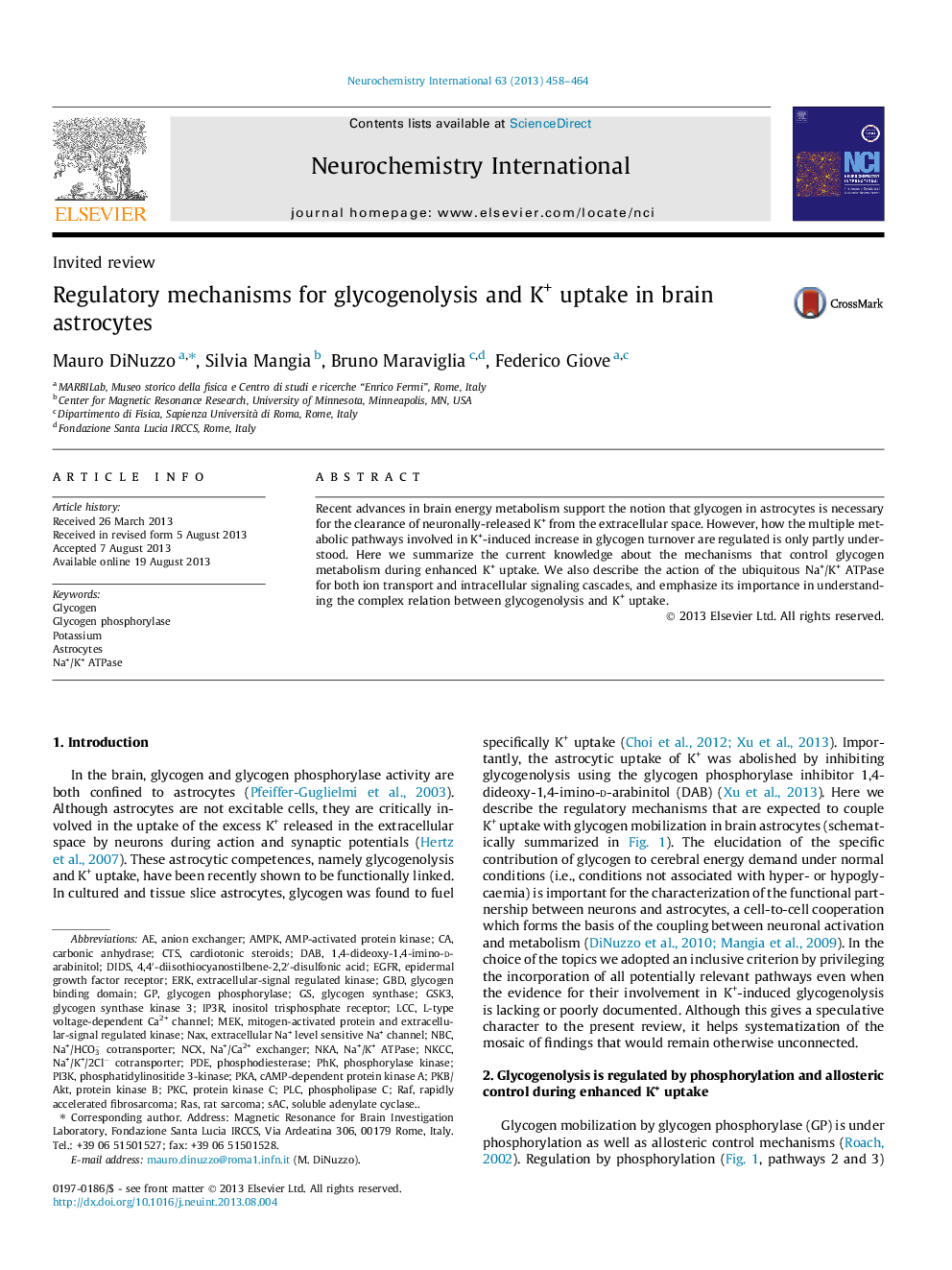 Regulatory mechanisms for glycogenolysis and K+ uptake in brain astrocytes