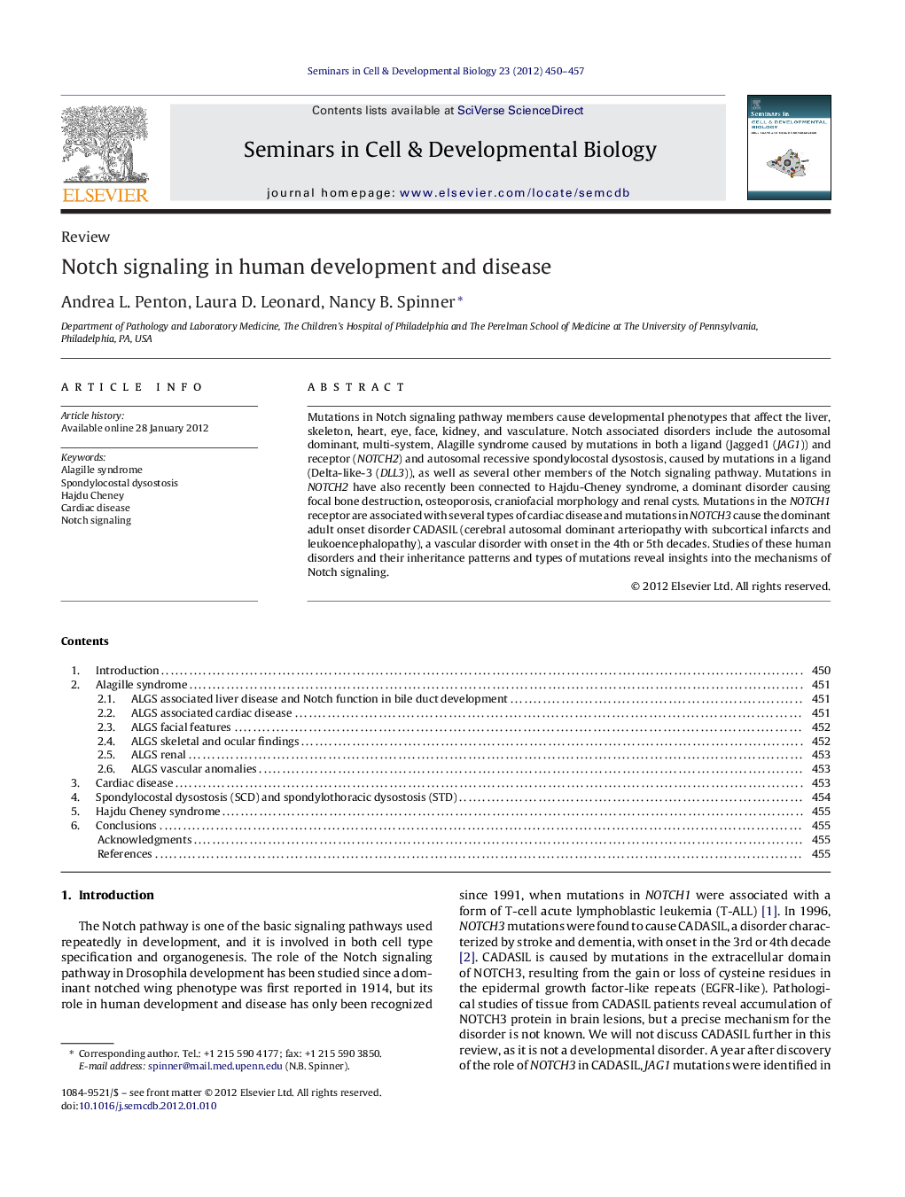 Notch signaling in human development and disease