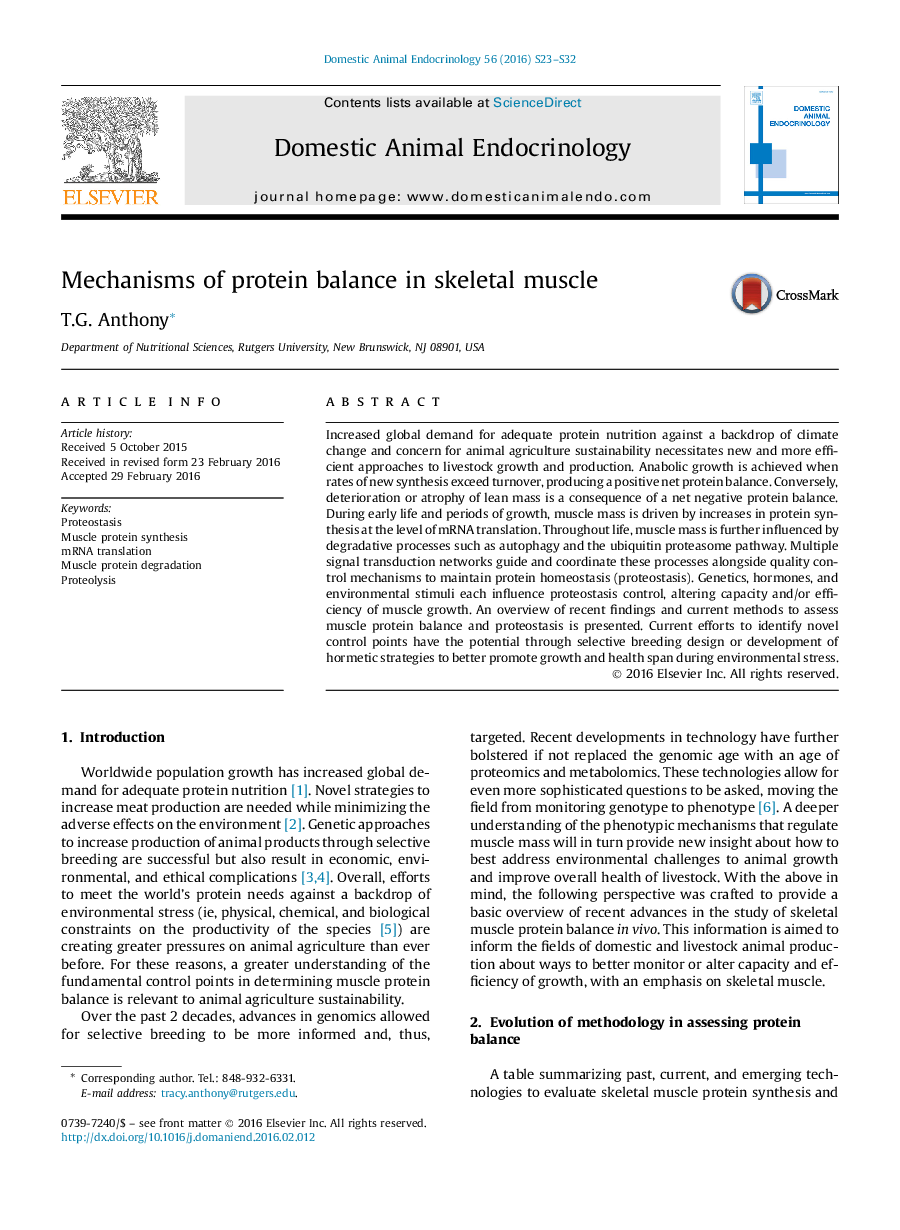 Mechanisms of protein balance in skeletal muscle