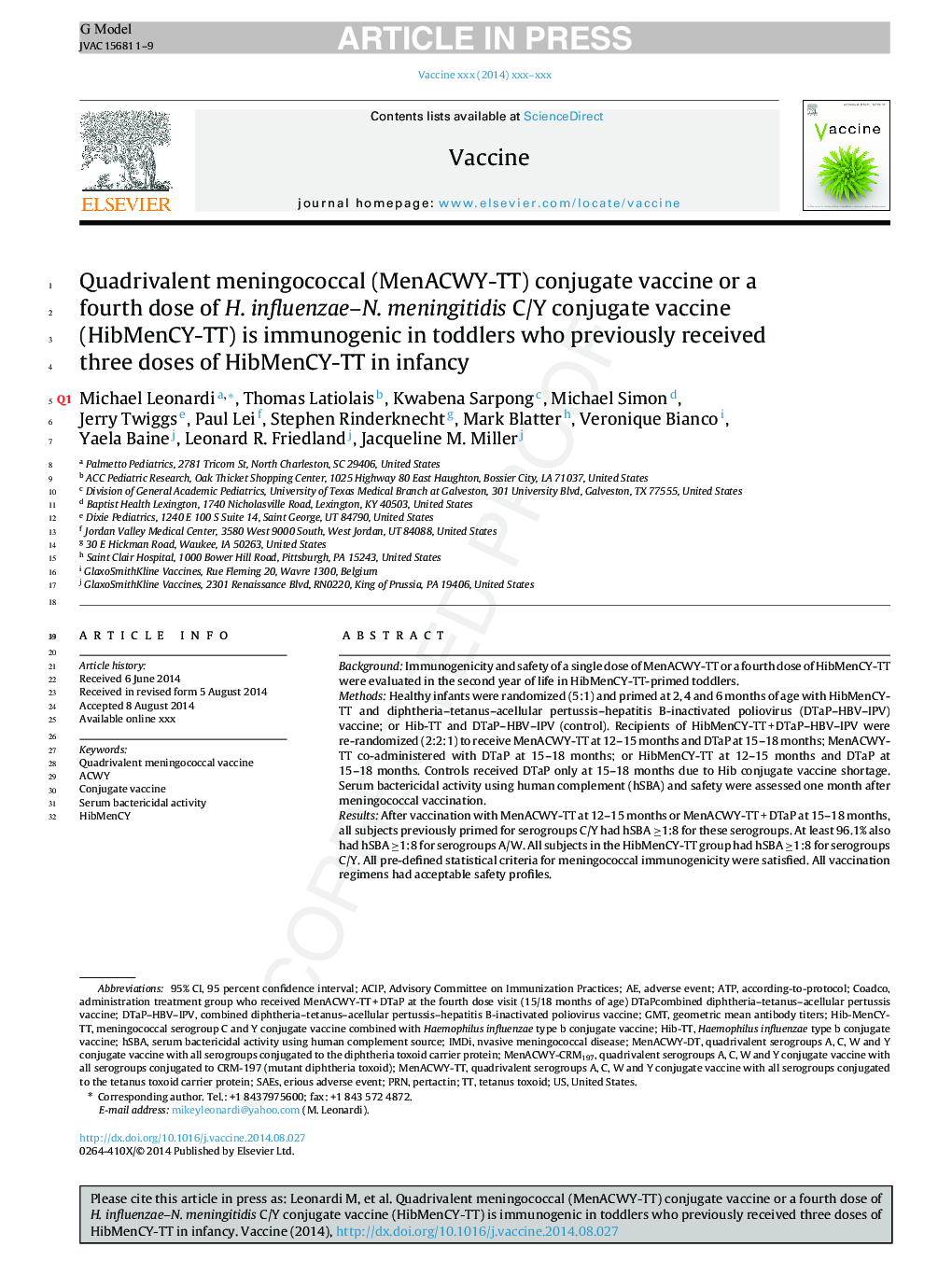 Quadrivalent meningococcal (MenACWY-TT) conjugate vaccine or a fourth dose of H. influenzae-N. meningitidis C/Y conjugate vaccine (HibMenCY-TT) is immunogenic in toddlers who previously received three doses of HibMenCY-TT in infancy