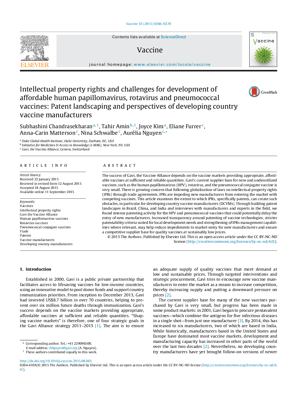 Intellectual property rights and challenges for development of affordable human papillomavirus, rotavirus and pneumococcal vaccines: Patent landscaping and perspectives of developing country vaccine manufacturers