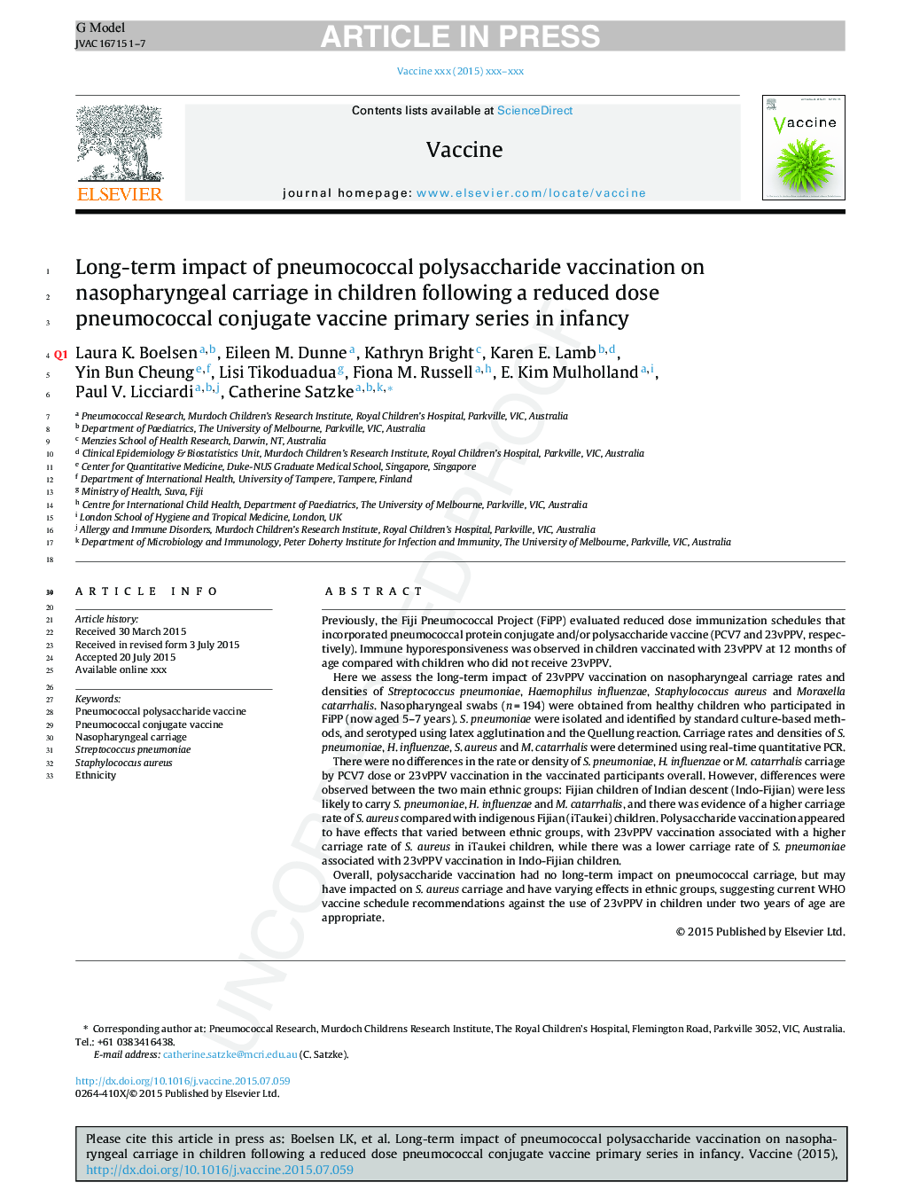 Long-term impact of pneumococcal polysaccharide vaccination on nasopharyngeal carriage in children previously vaccinated with various pneumococcal conjugate vaccine regimes