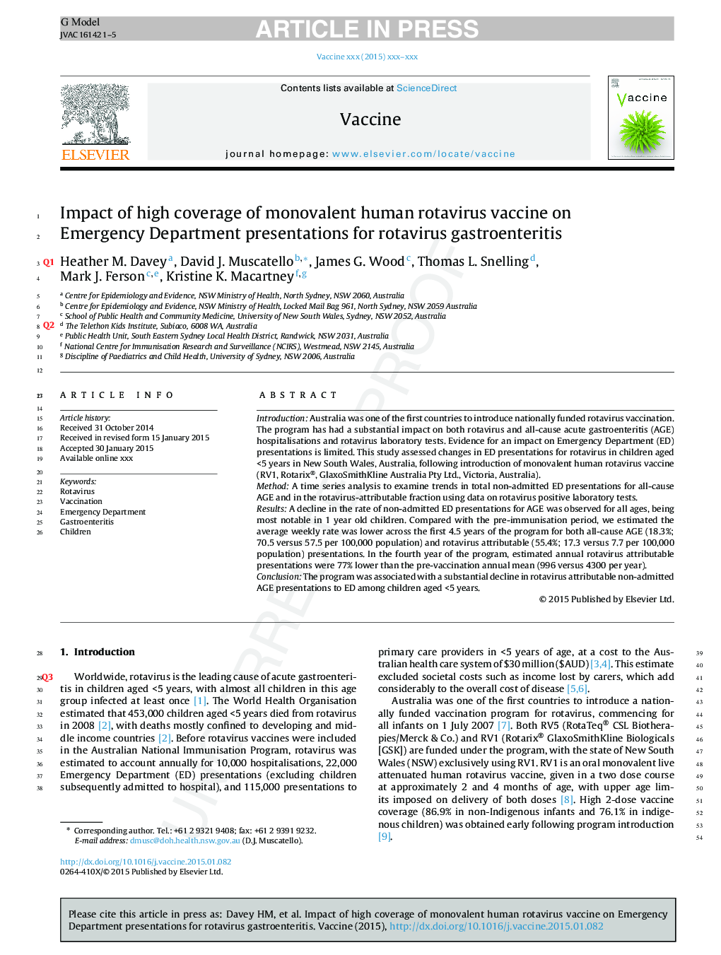 تأثیر پوشش بالای واکسن روتاویروس انووالنت انسانی در ارائه گروه اورژانس برای گاستروآنتریت روتاویروس 