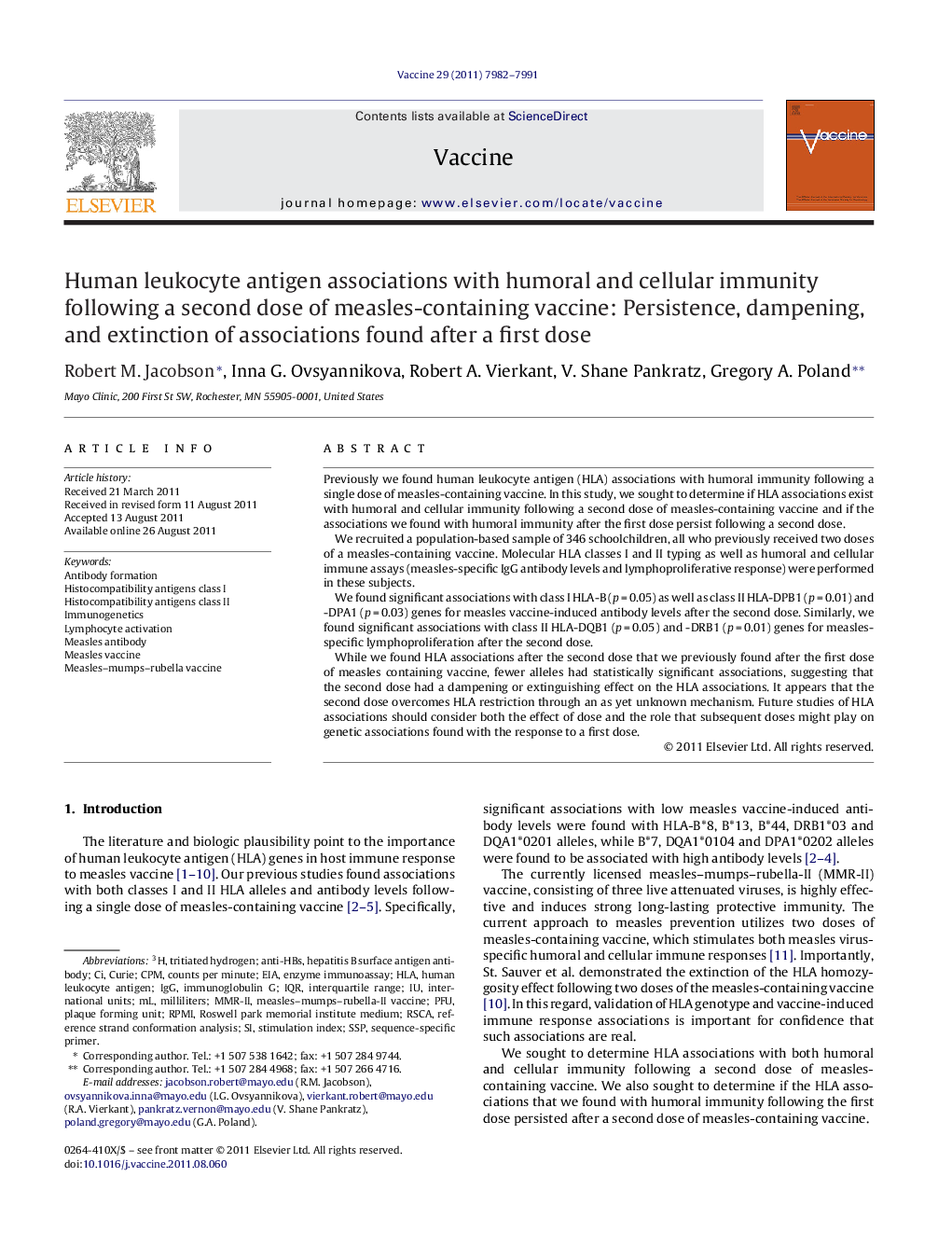 Human leukocyte antigen associations with humoral and cellular immunity following a second dose of measles-containing vaccine: Persistence, dampening, and extinction of associations found after a first dose