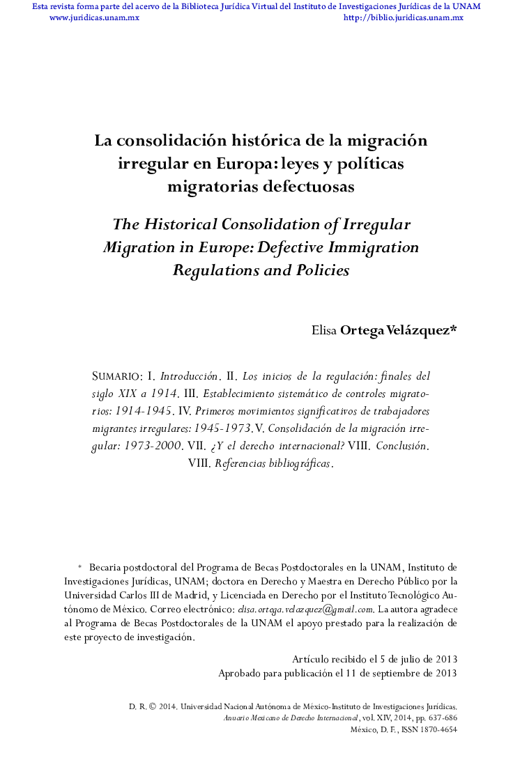 La consolidación histórica de la migración irregular en Europa: leyes y políticas migratorias defectuosas