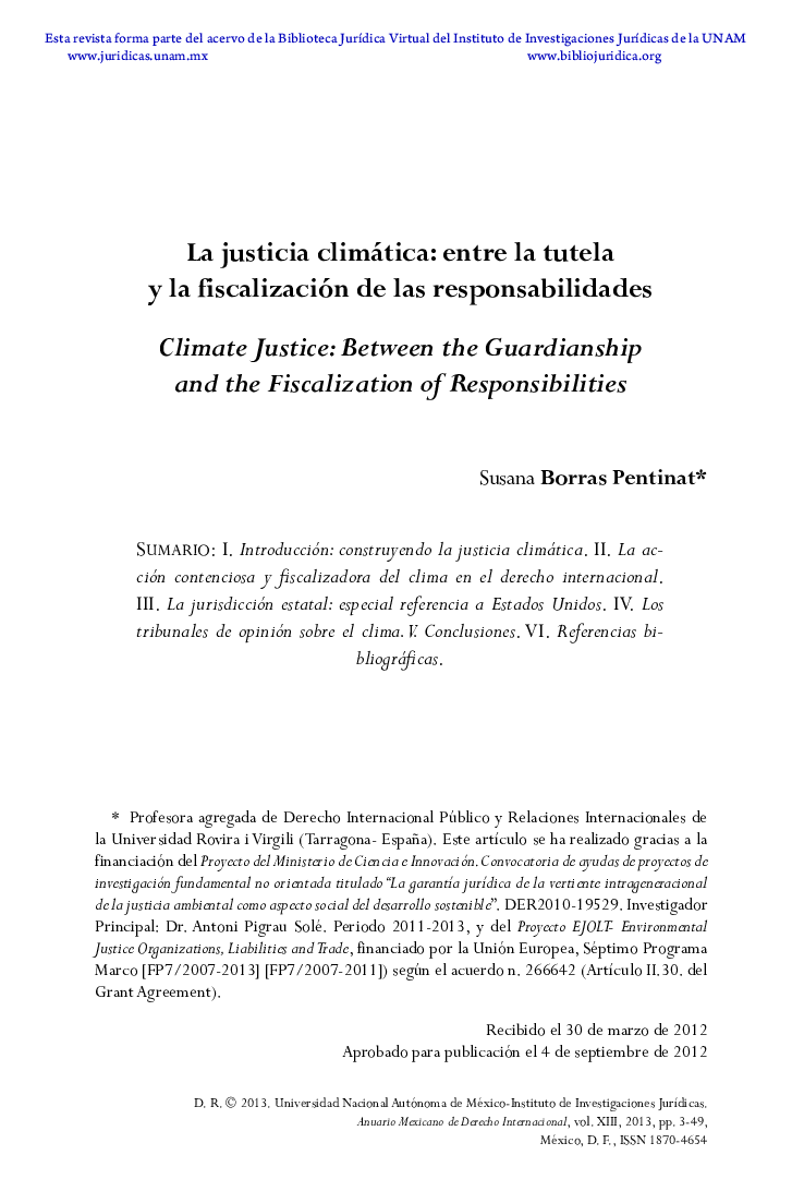 La justicia climática: entre la tutela y la fiscalización de las responsabilidades