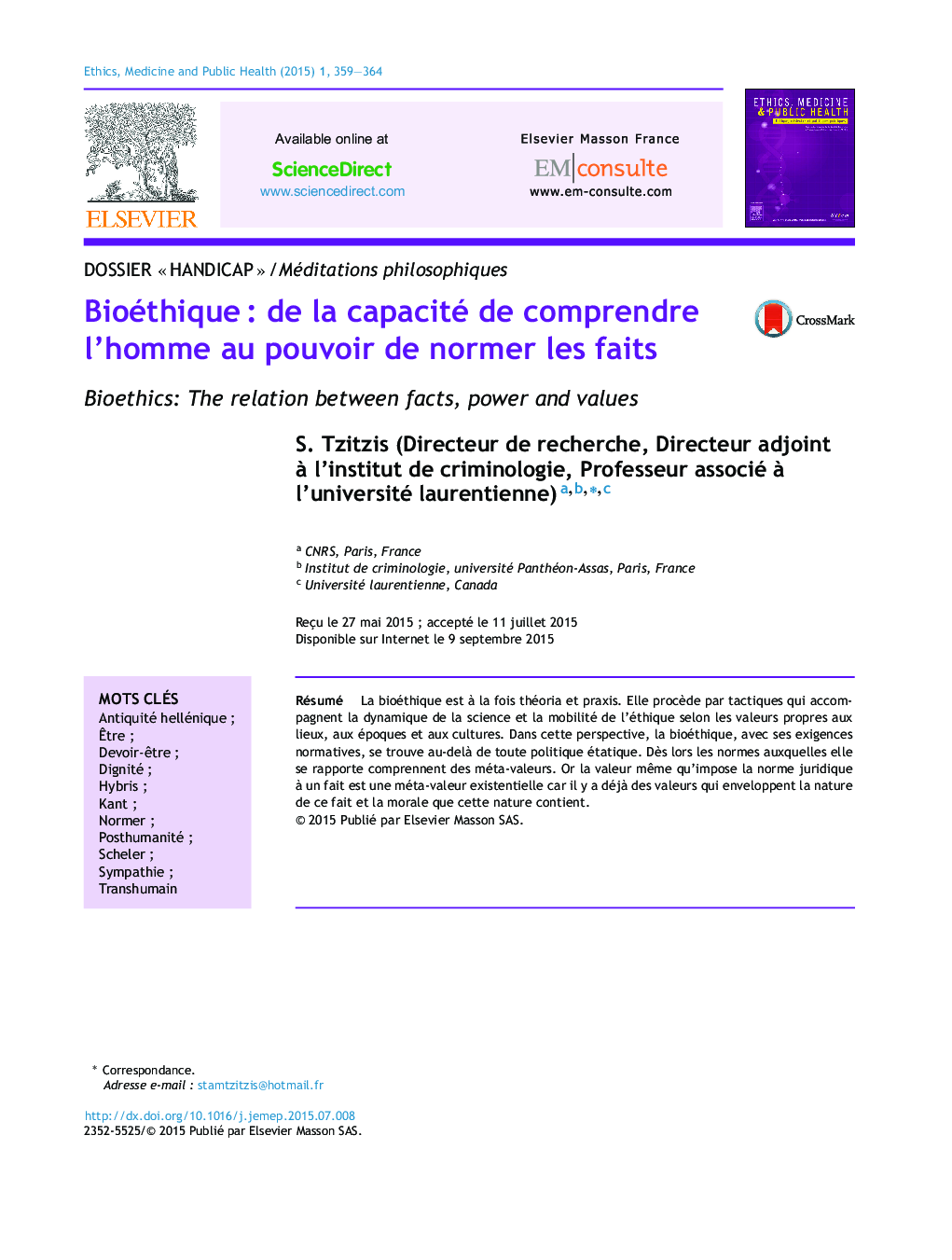 Bioéthique : de la capacité de comprendre l’homme au pouvoir de normer les faits