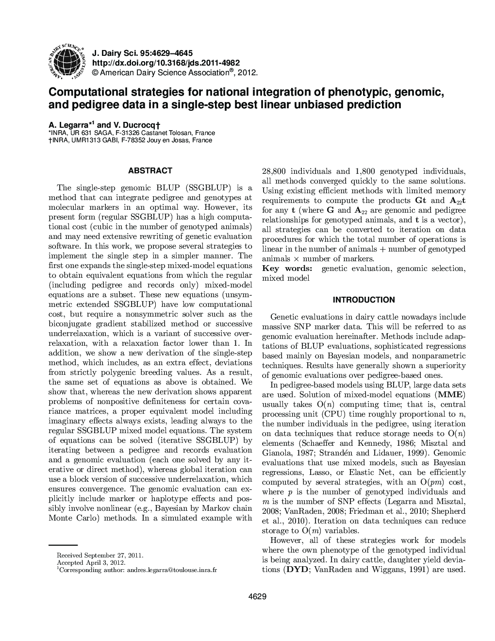 Computational strategies for national integration of phenotypic, genomic, and pedigree data in a single-step best linear unbiased prediction