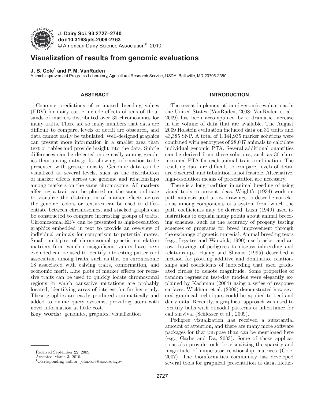 Visualization of results from genomic evaluations