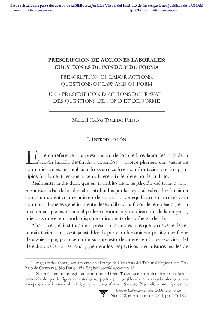 Prescripción de acciones laborales: cuestiones de fondo y de forma