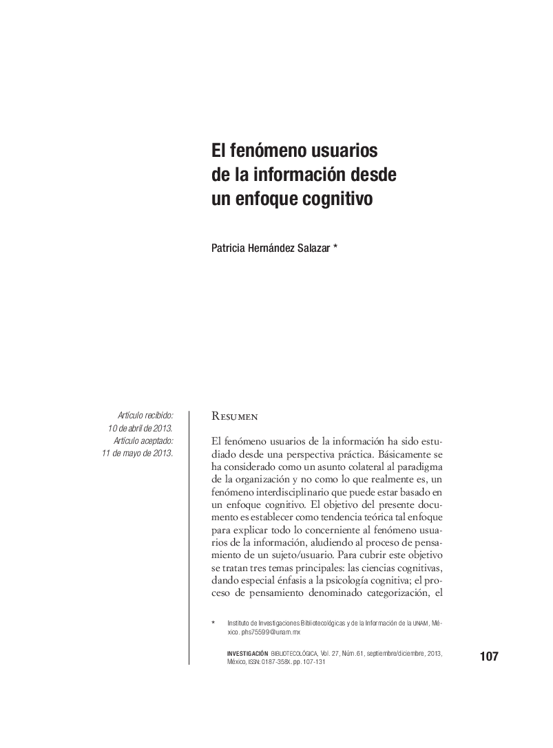 El fenómeno usuarios de la información desde un enfoque cognitivo